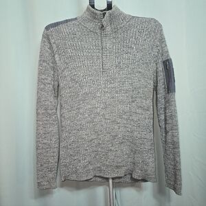 Calvin Klein Jeans Men's Gray Casual Zip-Up Long-Sleeved Knit Sweater Size M